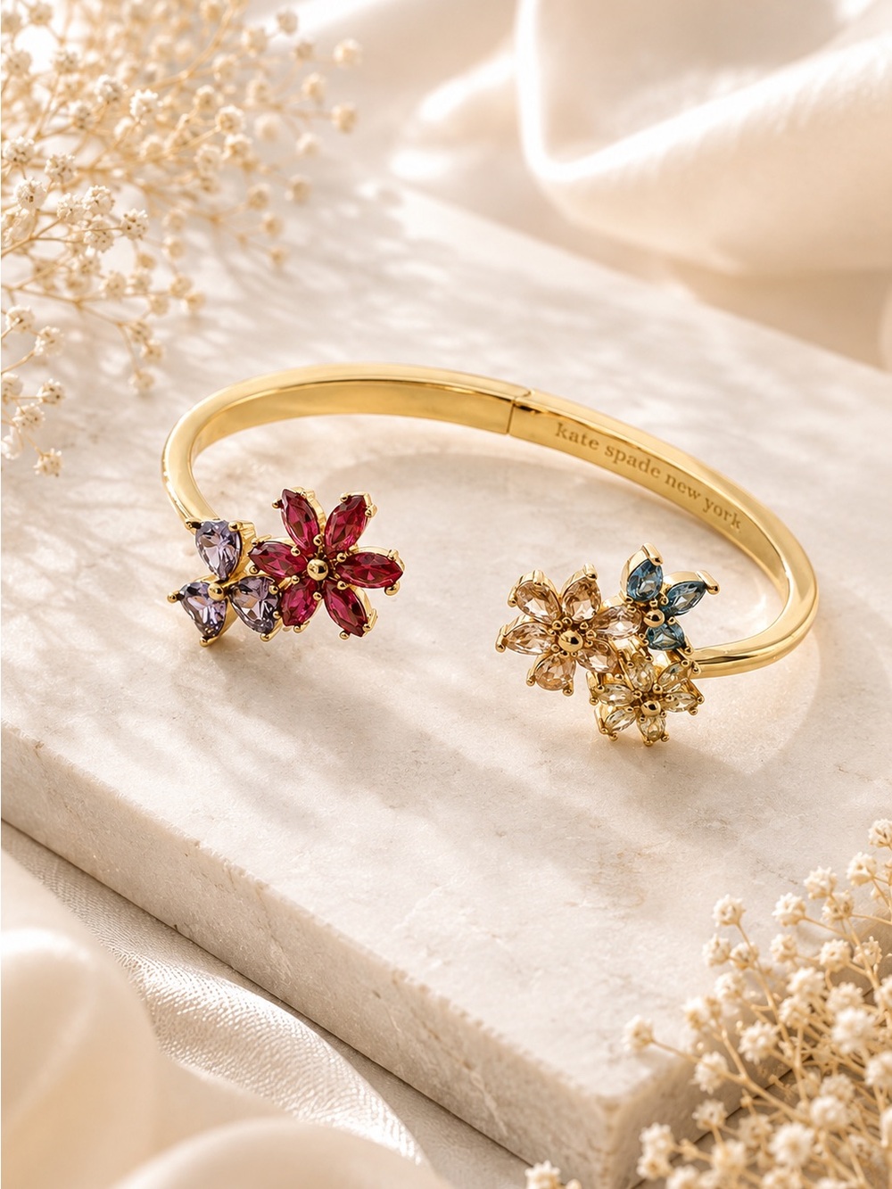 Kate Spade First Bloom Open Hinge Cuff - Picture 3 of 7